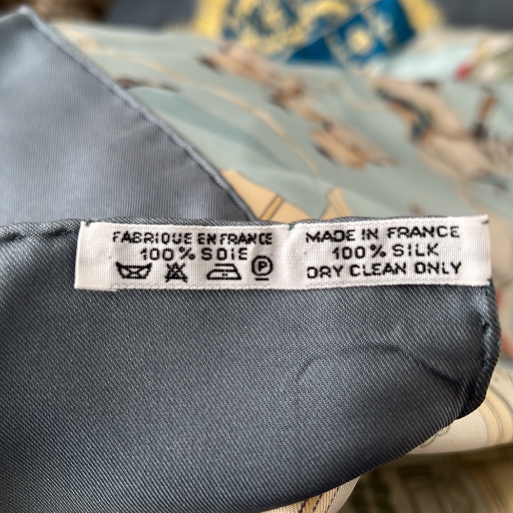 Hermes 90cm 90 Escuela Andalusia Silk Scarf Blue & Teal Equestre Equestr… - Picture 4 of 16